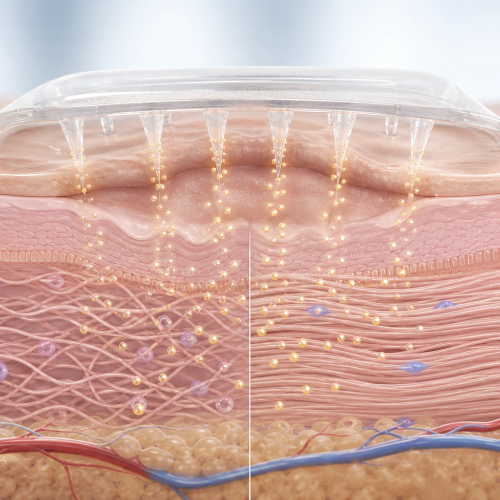 CareBreeze microneedle patch skin section visual