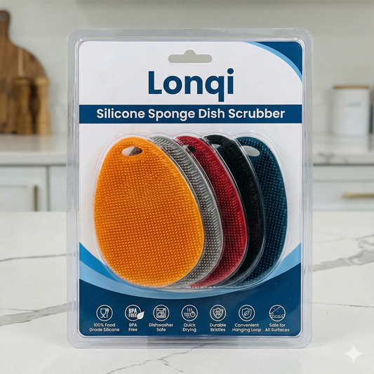 Lonqi® Silicone Sponge Dish Scrubber