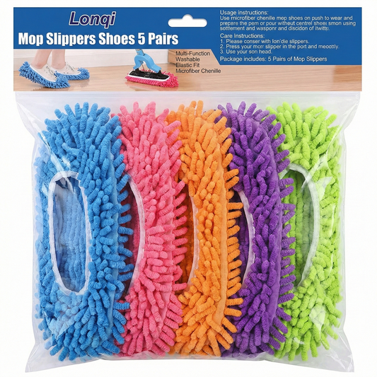 Lonqi® Mop Slippers Shoes 5 Pairs